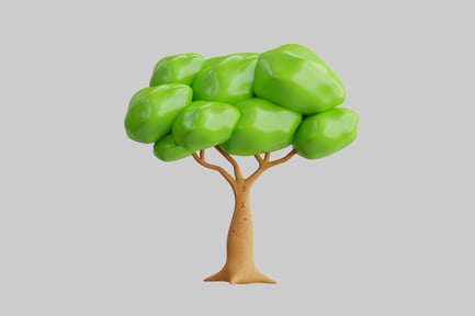 Preview: Stylized cartoon green bushes row