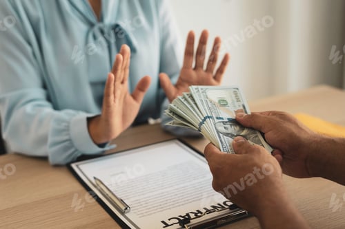 Preview: Business women are denying bribery or corruption from partners offering dollar cash to sign contract