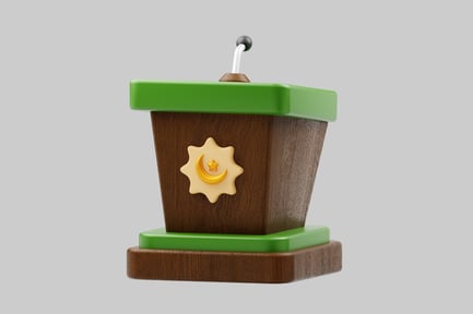 Preview: Ramadan podium with crescent moon