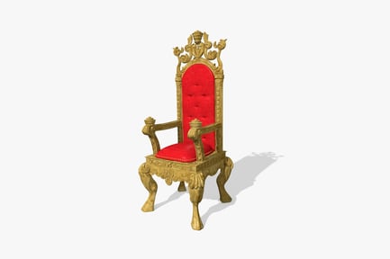 Preview: Gold ornate throne chair with tufted upholstery