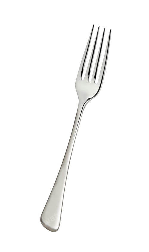 Preview: Silver fork on white background