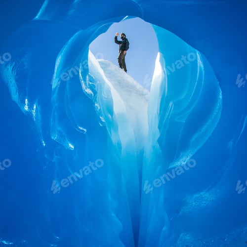 Preview: Person on top of ice cave