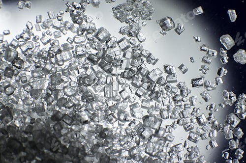 Preview: Macro shot of the sugar grains on a white background
