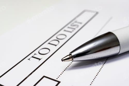 Preview: To do list form and pen.