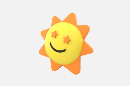 Preview: Sun with Smile 3D Illustration