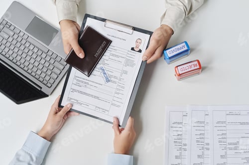 Preview: Tourist getting approved visa in office