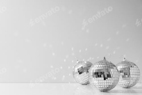 Preview: Beautiful disco balls on a light background