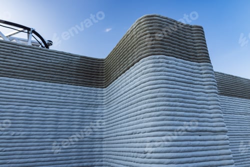Preview: modern construction of 3D houses. printed house using a 3D printer