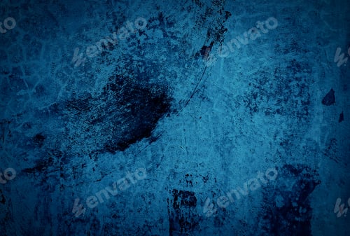 Preview: Vintage grunge blue concrete texture studio wall background with vignette.