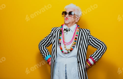 Preview: funny portraits with old grandmother