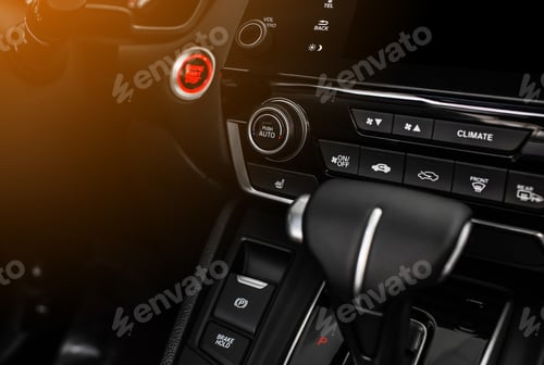 Preview: Control panel car air conditioner dashboard console Technology in a modern car. Color detail with t