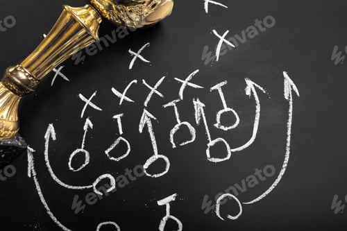 Preview: Soccer plan chalk board with formation tactic