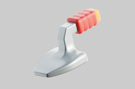 Preview: Silver base and curved T-shaped handle with red grip and yellow tip