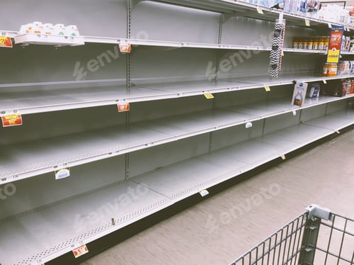 Preview: Grocery store aisles during times of natural disasters or others crisis like Covid19 pandemic