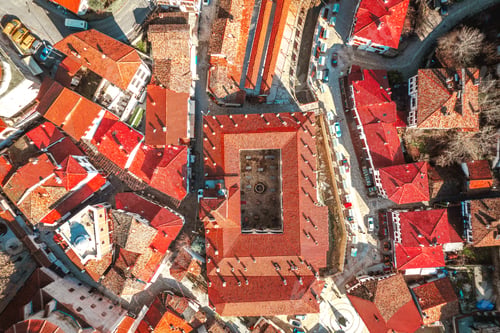 Preview: Aerial view of historic Ottoman and Turkish town Safranbolu view from drone.