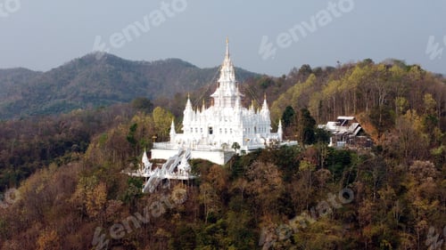 Preview: Aerial view of White Pagoda in Chiang Mai, Thailand