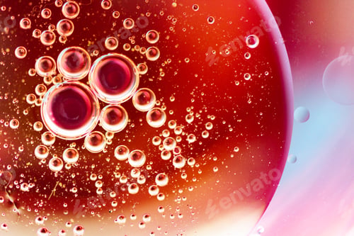 Preview: Abstract pink and red water bubbles
