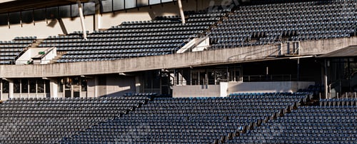 Preview: Closeup of an old open empty stadium