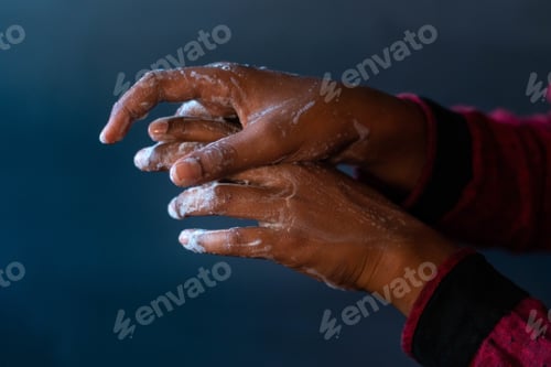 Preview: Soaped hands of a person - importance of washing hands during the coronavirus pandemic