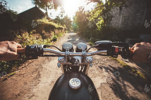 Preview: Young man riding on a motorcycle