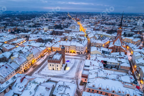 Preview: Tarnow Townscape, Aerial drone view in winter