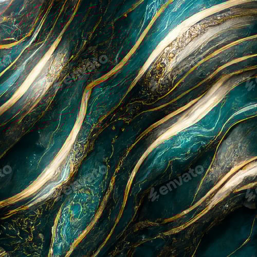 Preview: The natural Pattern Background in Gold and Teal color, Digital generate image