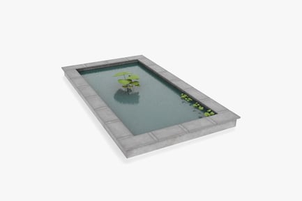 Preview: Rectangular Stone Pond with Lily Pads