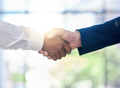 Preview: Diversity, B2B partnership handshake and business people for collaboration, company onboarding or t