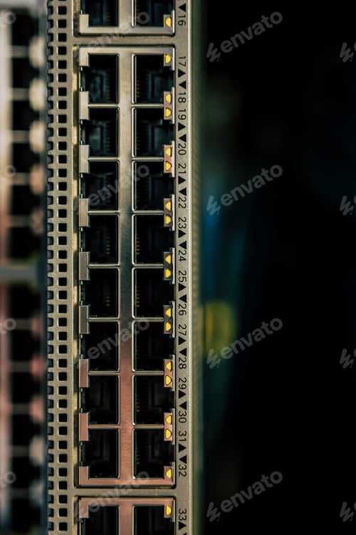 Preview: Vertical shot of an ethernet switch