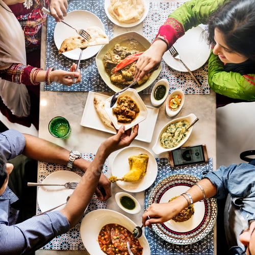 Preview: Indian Ethnicity Food Curry Naan Roti Meal Concept