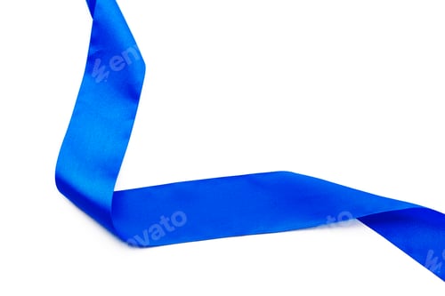Preview: Shiny ribbon in light pastel blue isolated on white background