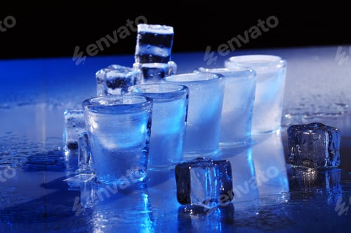 Preview: Frozen glasses with cold alochol drink
