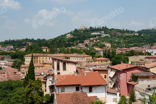Preview: Panorama of Verona overlooking St. Peter's Hill (Colle San Pietro). Italy.