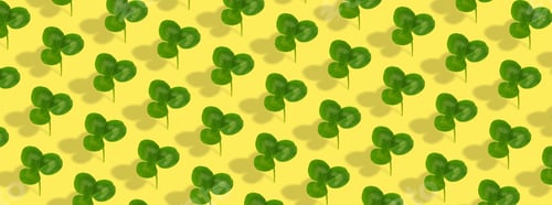 Preview: Clover leaf pattern on colored background. Abstract banner background for St. Patrick's Day