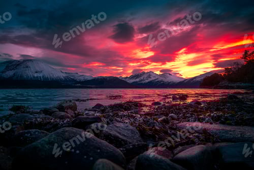 Preview: Dramatic sunset over the fjords