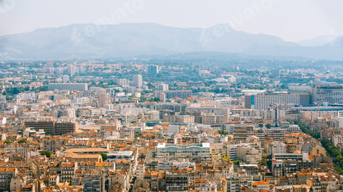 Preview: Cityscape of Marseille, France. Urban background