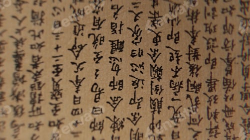 Preview: Macro old manuscript with Chinese authentic taijiquan. Hieroglyphs and symbols