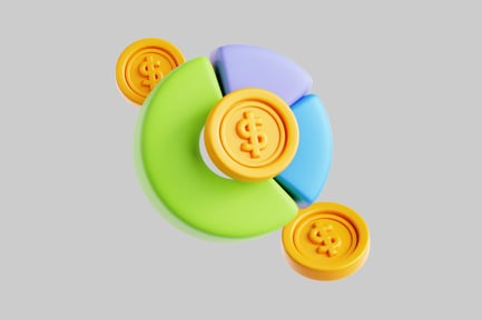 Preview: Financial pie chart with coins