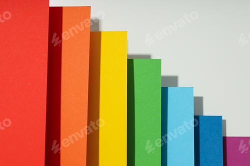 Preview: Mockup, abstraction, colorful colored paper, top view