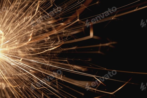 Preview: Closeup sparkler emitting sparks
