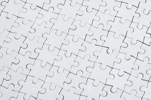 Preview: Close up texture of a white jigsaw puzzle in assembled condition