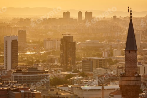 Preview: Ankara skyline at sunset. Turkish capital cityscape. Turkey