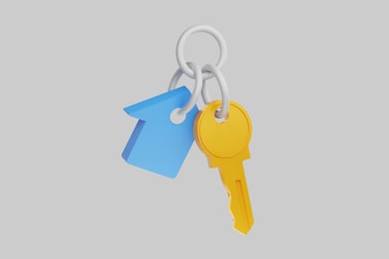 Preview: House key with blue tag