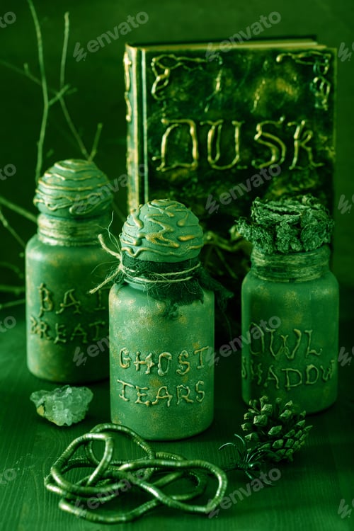 Preview: witch apothecary jars magic potions halloween decoration
