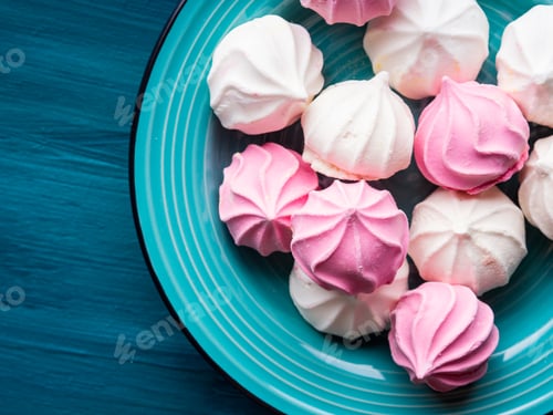 Preview: Pastel color meringue on green