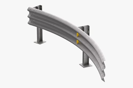 Preview: Curved Thrie Beam Guardrail, Single 5m Section