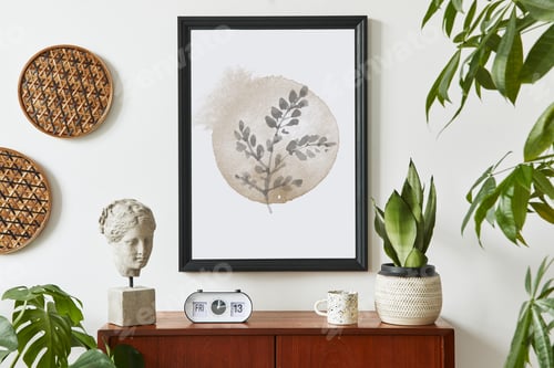Preview: Retro modern compositon of living room interior