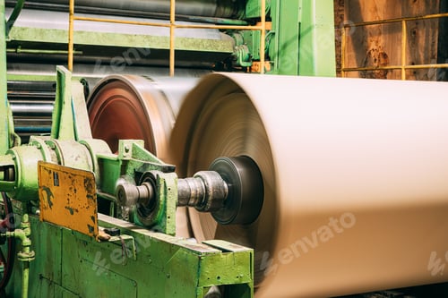 Preview: Paper Cutting Machine At Paper Mill. Detail