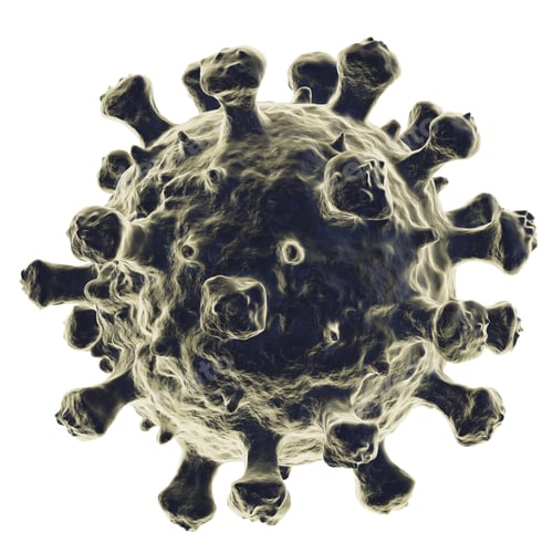 Preview: Virus cell isolated on white background. Coronavirus concept.