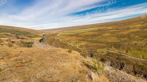 Preview: Overview of Studlagil ravine in Jokuldalur Iceland, known for its columnar basalt rock formations